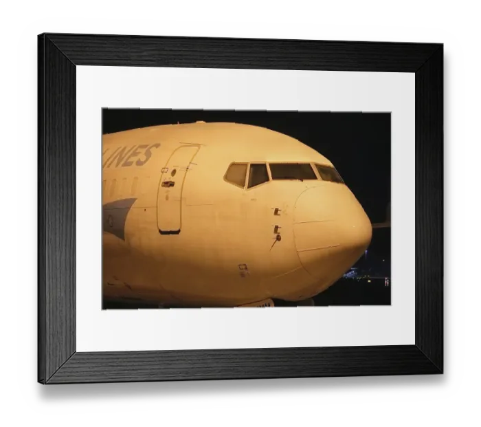 Framed Print : Iced aircraft. Boeing 737, air freight