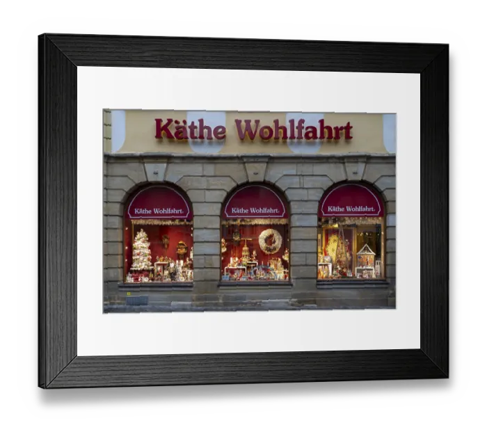 Framed Print : Shop window with Christmas decorations