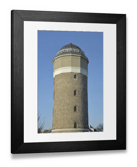 Framed Print : Water tower built in 1914, Muhlheim am Main