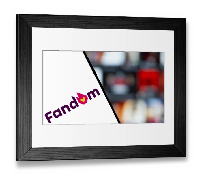Framed Print : Fandom logo is displayed on smartphone Framed Print : Fandom logo is displayed on smartphone