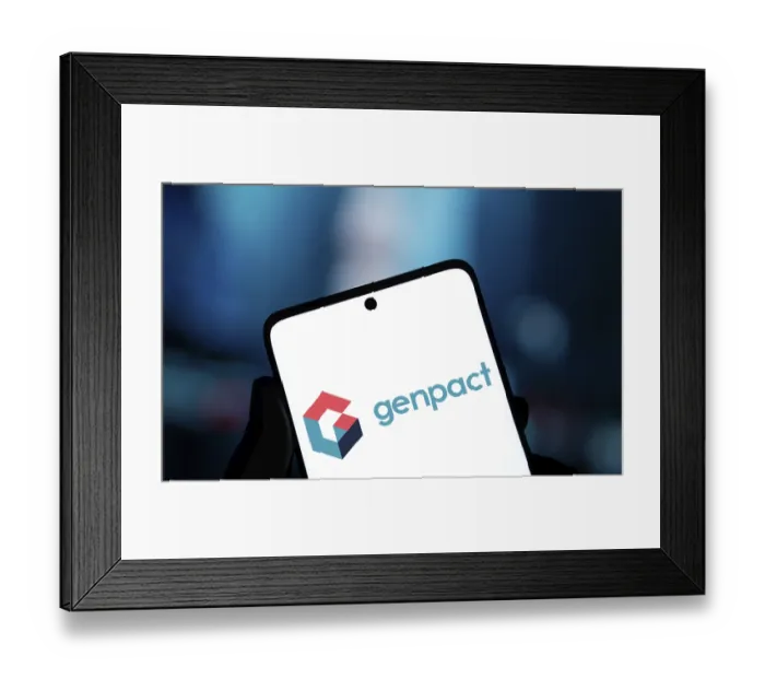 Framed Print : genpact logo is displayed on smartphone Framed Print : genpact logo is displayed on smartphone