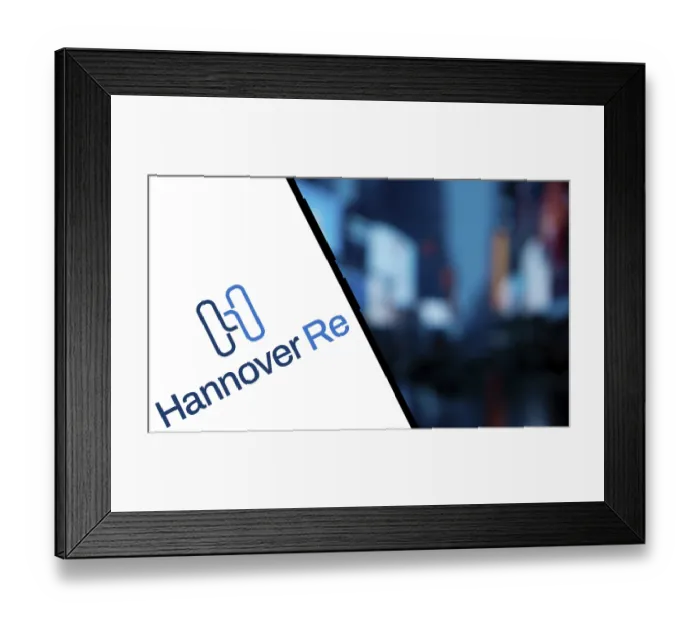 Framed Print : Hannover re logo is displayed on smartphone