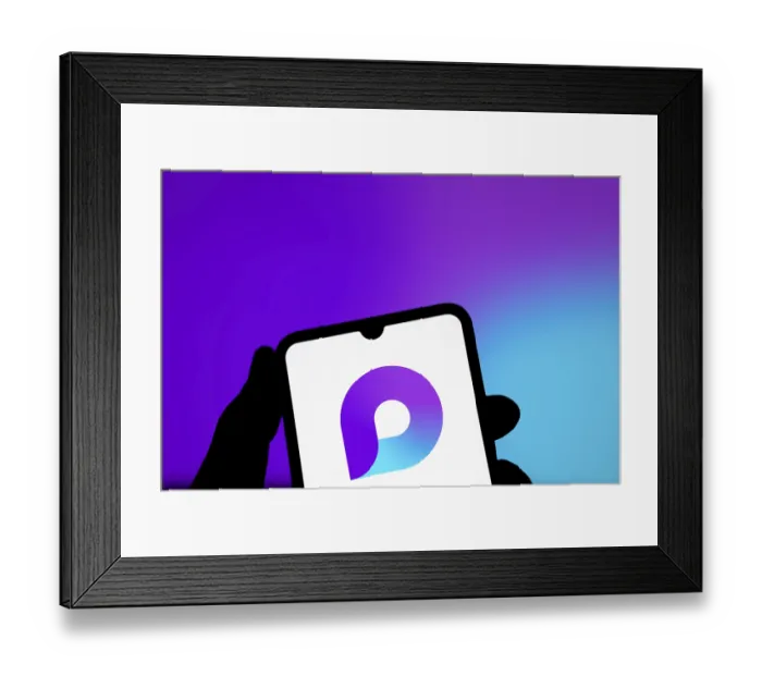 Framed Print : microsoft loop logo is displayed on smartphone Framed Print : microsoft loop logo is displayed on smartphone