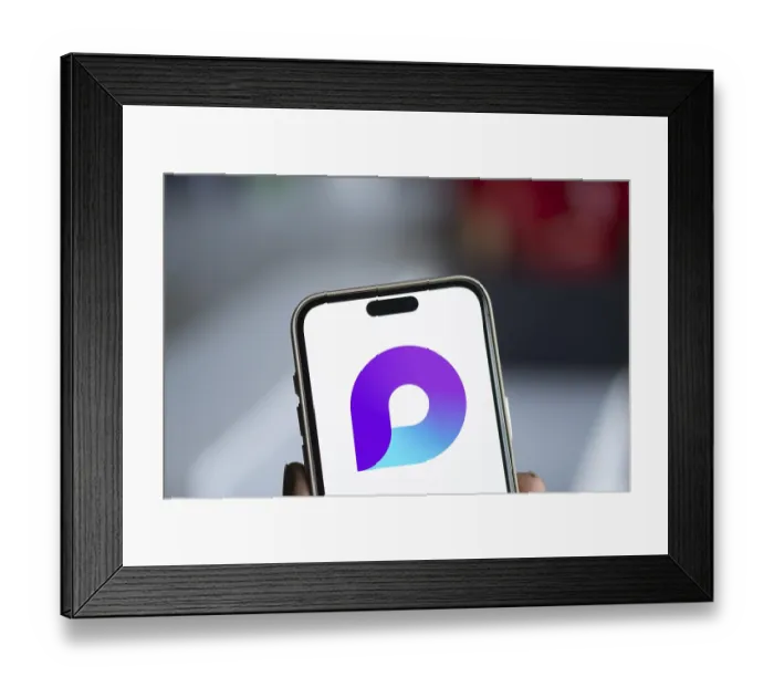 Framed Print : microsoft loop logo is displayed on smartphone Framed Print : microsoft loop logo is displayed on smartphone