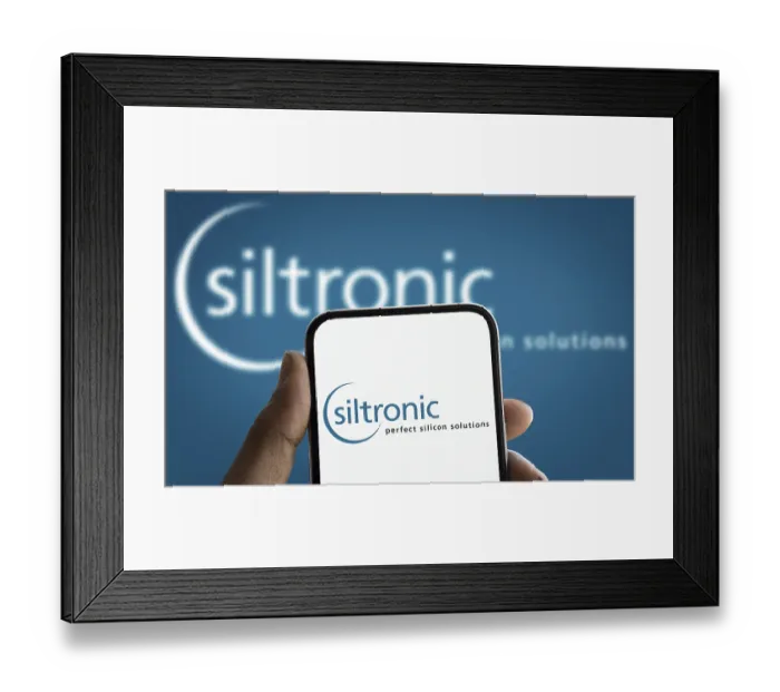 Framed Print : Dhaka, Bangladesh- Siltronic AG logo is displayed on smartphone