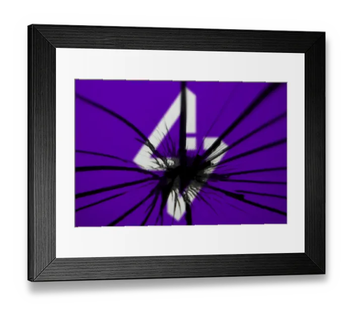 Framed Print : storedot logo is visible on the broken glass