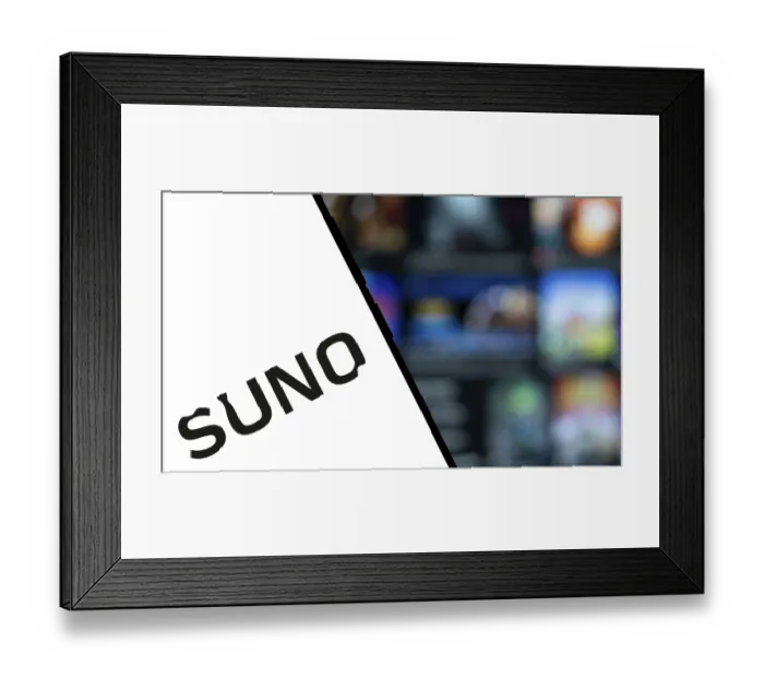 Framed Print : suno logo is displayed on smartphone