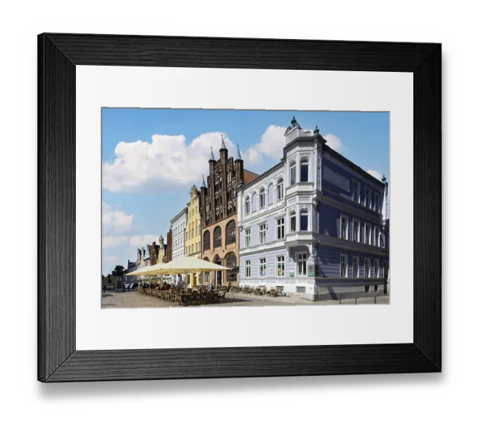 Framed Print : Magnificent town houses, building on the right neo-Renaissance