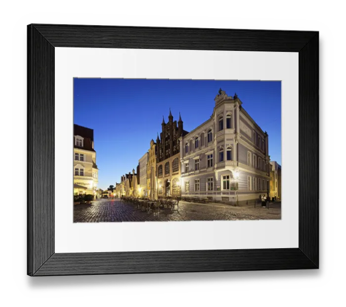Framed Print : Night view, splendid town houses Framed Print : Night view, splendid town houses