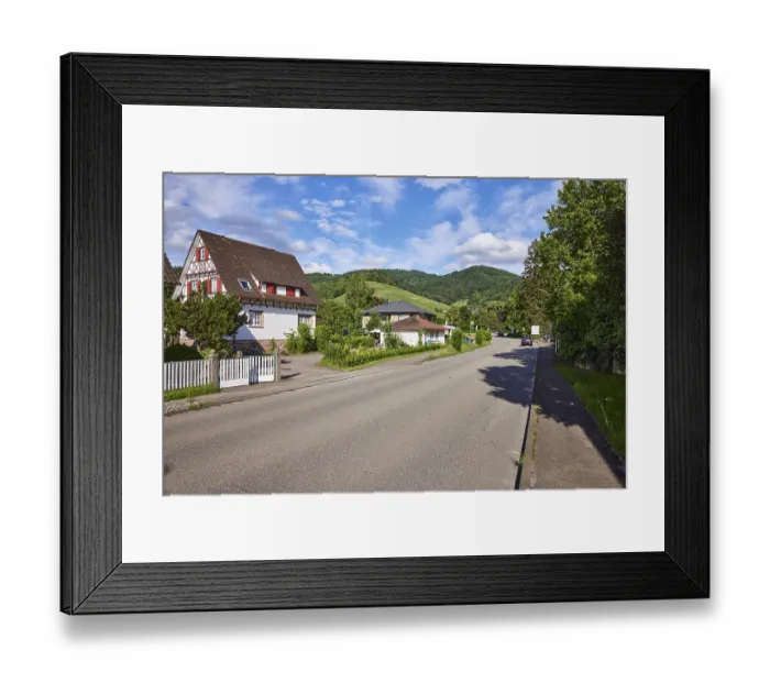 Framed Print : Entrance to town, detached house