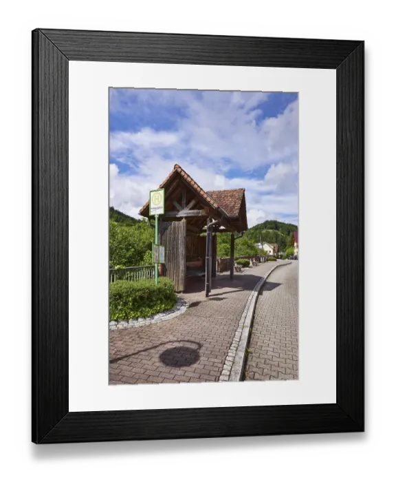 Framed Print : Bus stop Nordrach Rathaus, bus shelter