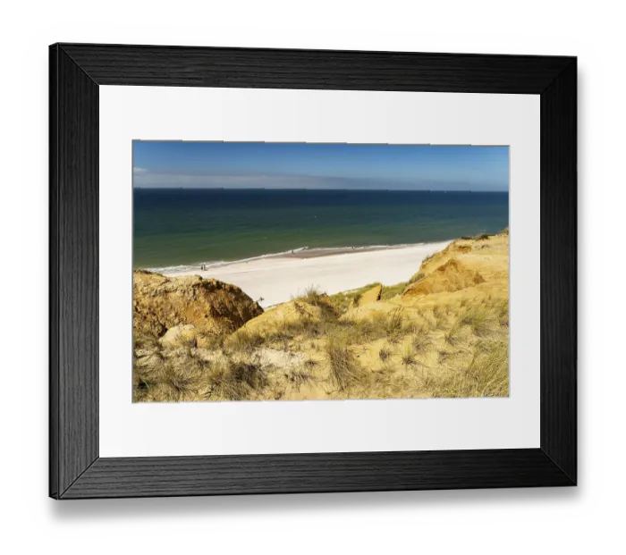 Framed Print : The West Beach and the Red Cliff near Kampen