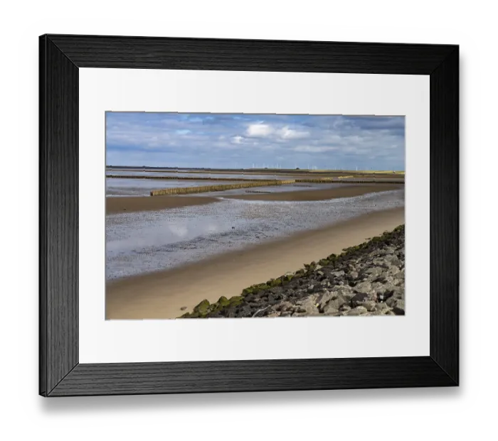 Framed Print : Holmer Siel beach and coast, Nordstrand peninsula