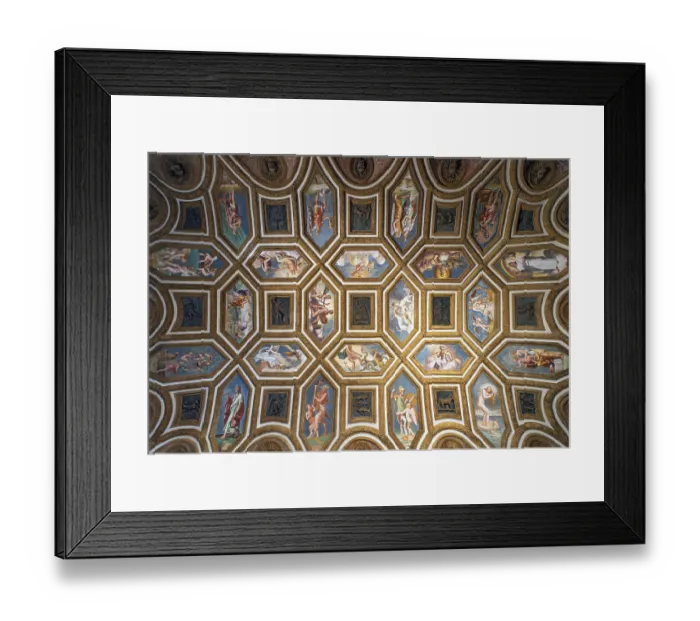 Framed Print : Coffered ceiling, Te Palace - Palazzo del Te Framed Print : Coffered ceiling, Te Palace - Palazzo del Te