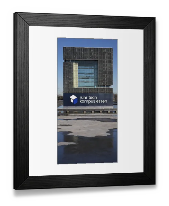 Framed Print : The main building Q1 of ThyssenKrupp's corporate headquarters on the Ruhr Tech Kampus Essen Framed Print : The main building Q1 of ThyssenKrupp's corporate headquarters on the Ruhr Tech Kampus Essen