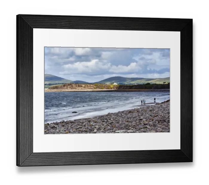 Framed Print : Coastline, shingle beach in Waterville