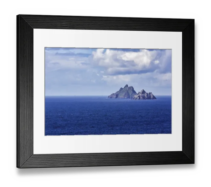 Framed Print : Two rocky islands in the sea, Skellig Michael and Little Skellig
