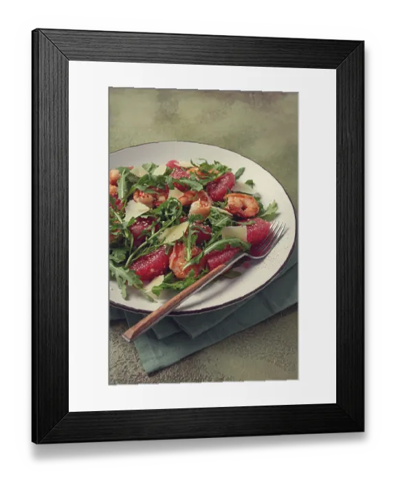 Framed Print : Fresh shrimp salad with arugula Framed Print : Fresh shrimp salad with arugula