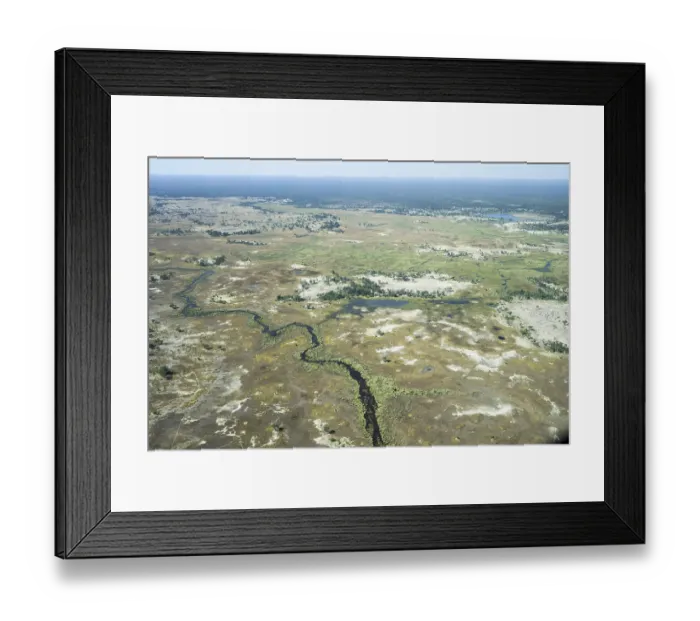 Framed Print : Okavango Delta aerial view, Moremi Game Reserve
