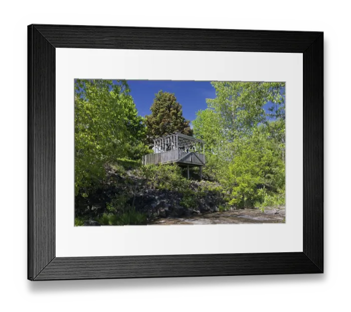 Framed Print : Riverscape viewing platform, Province of Quebec Framed Print : Riverscape viewing platform, Province of Quebec