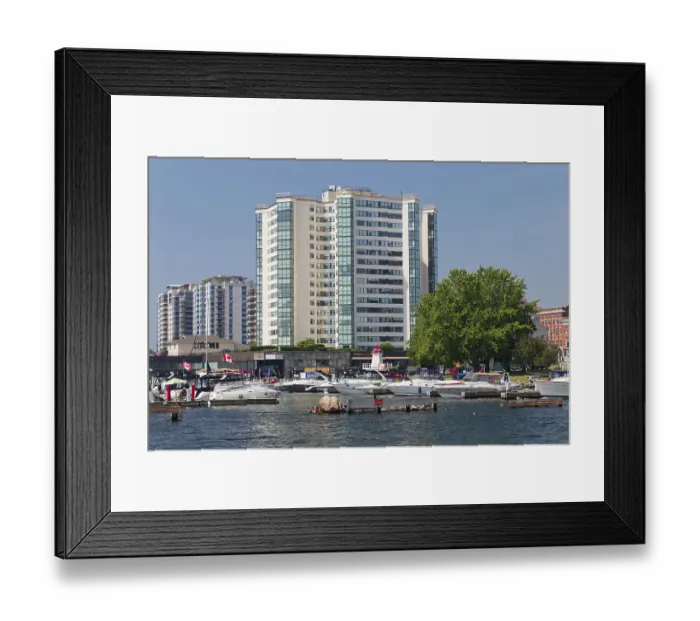 Framed Print : Cityscape, modern buildings on the waterfront