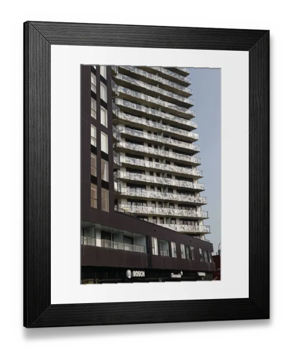 Framed Print : Modern high-rise architecture with beautiful balcony rows