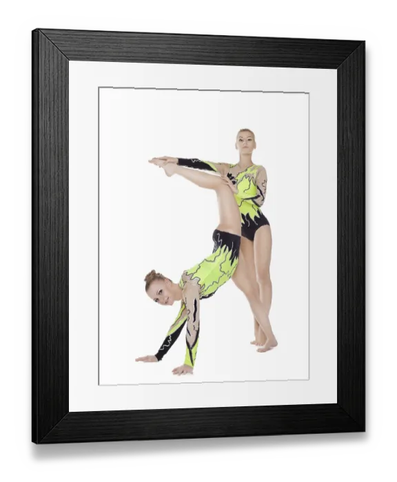 Framed Print : Two high skill acrobats woman funny portrait isolated