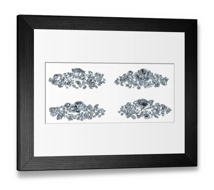 Framed Print : Diamonds set with different view isolated Framed Print : Diamonds set with different view isolated