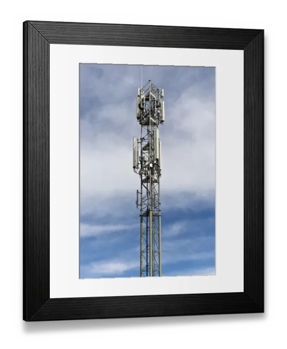 Framed Print : Top of a mobile phone antenna, France Framed Print : Top of a mobile phone antenna, France