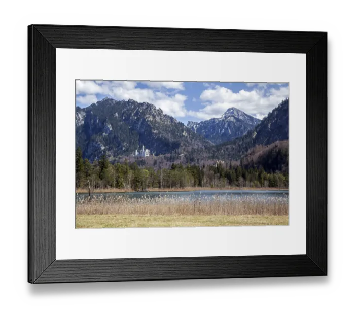 Framed Print : Schwansee, behind Neuschwanstein Castle and Hohenschwangau Castle Framed Print : Schwansee, behind Neuschwanstein Castle and Hohenschwangau Castle