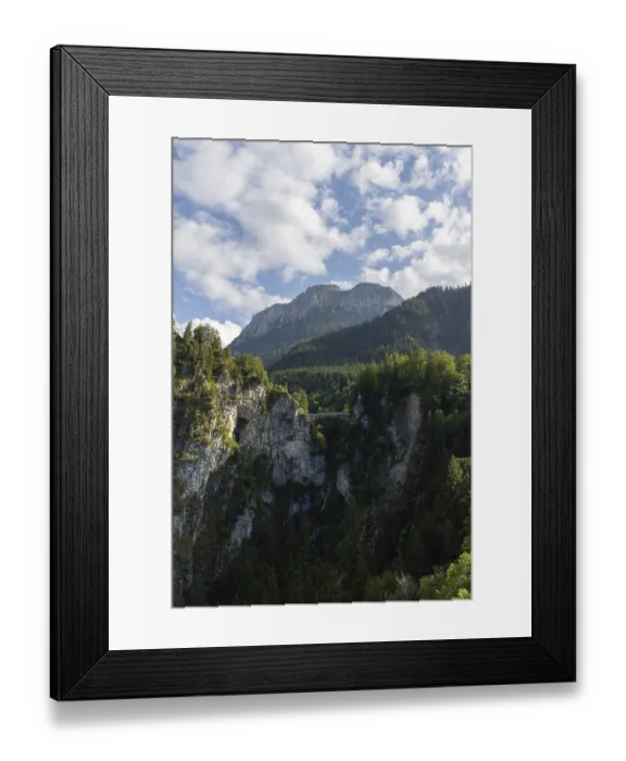 Framed Print : Neuschwanstein Castle, view, suspension bridge