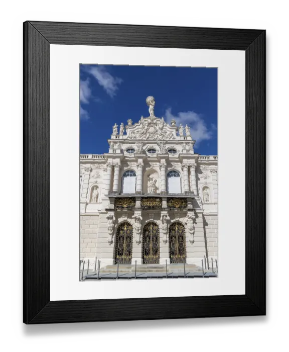 Framed Print : Linderhof Palace, entrance, golden Tor tor