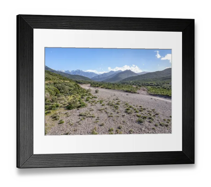 Framed Print : Dry riverbed at the mouth of the Fango near Galeria Framed Print : Dry riverbed at the mouth of the Fango near Galeria