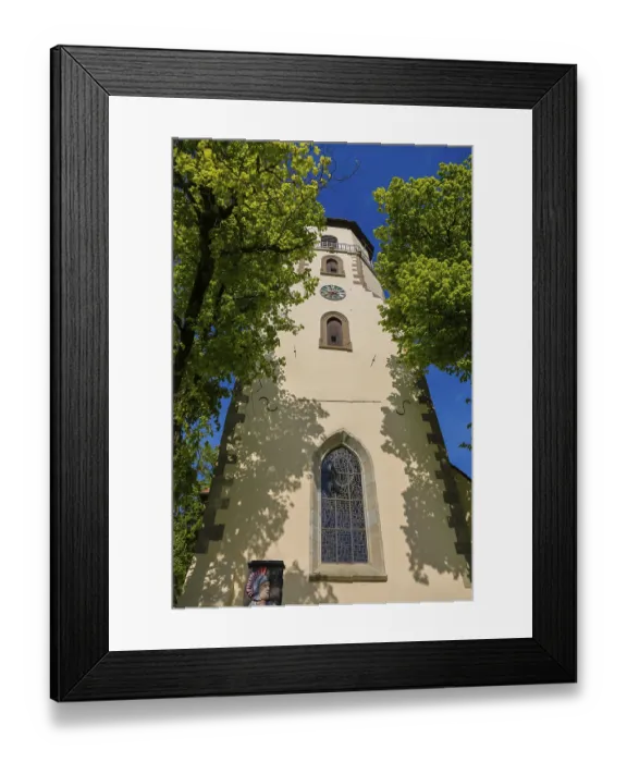 Framed Print : Protestant town church, Gothic church building