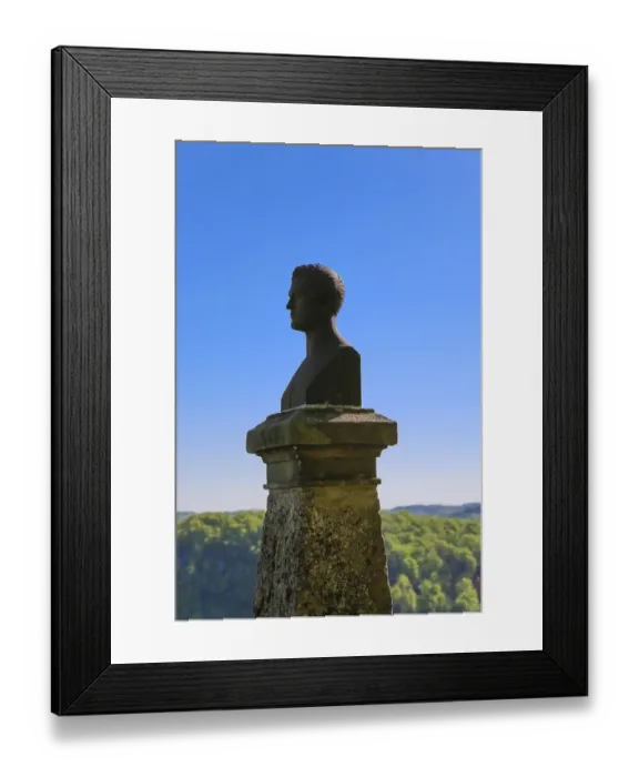 Framed Print : Hauff monument, bust of Wilhelm Hauff