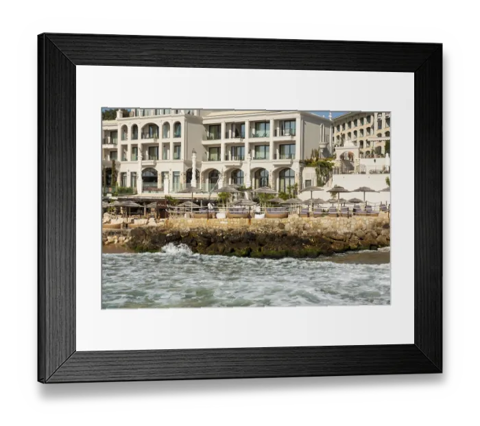Framed Print : Hotel Villa Chinka and beach in summer