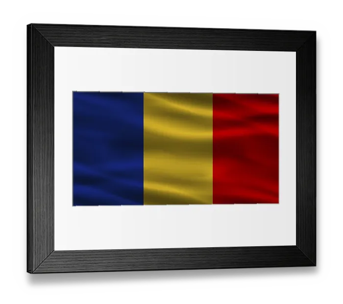 Framed Print : Romanian flag with fabric texture Framed Print : Romanian flag with fabric texture