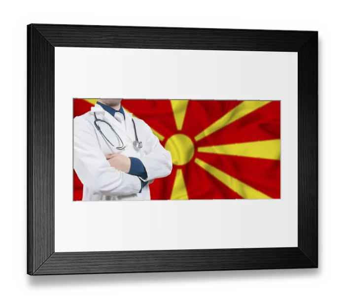 Framed Print : North Macedonia healthcare concept