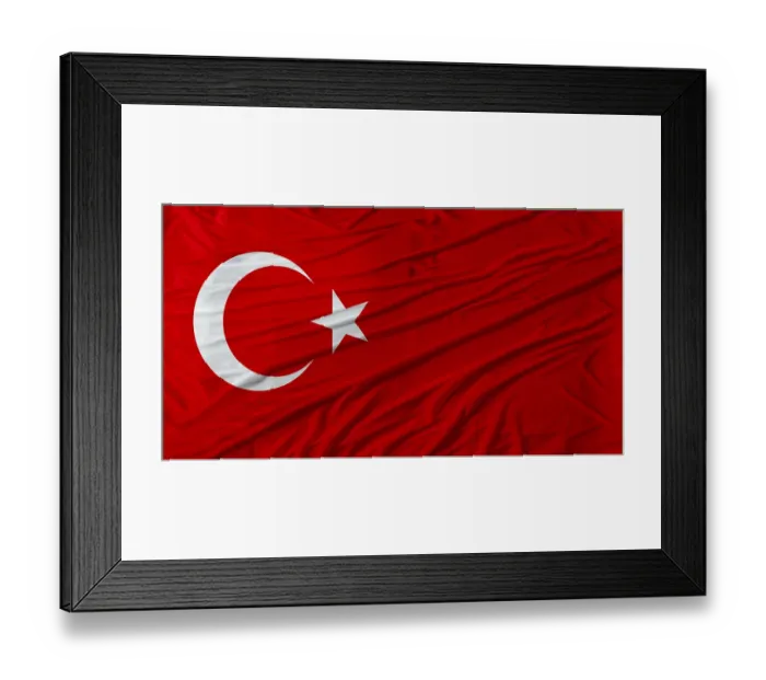 Framed Print : Close up of Turkey flag waving Framed Print : Close up of Turkey flag waving