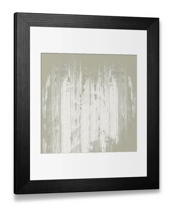 Framed Print : Heart shape created with white paint on wooden planks forming a romantic background