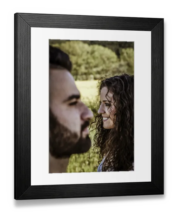 Framed Print : Vertical close up portrait of a couple laughing Framed Print : Vertical close up portrait of a couple laughing
