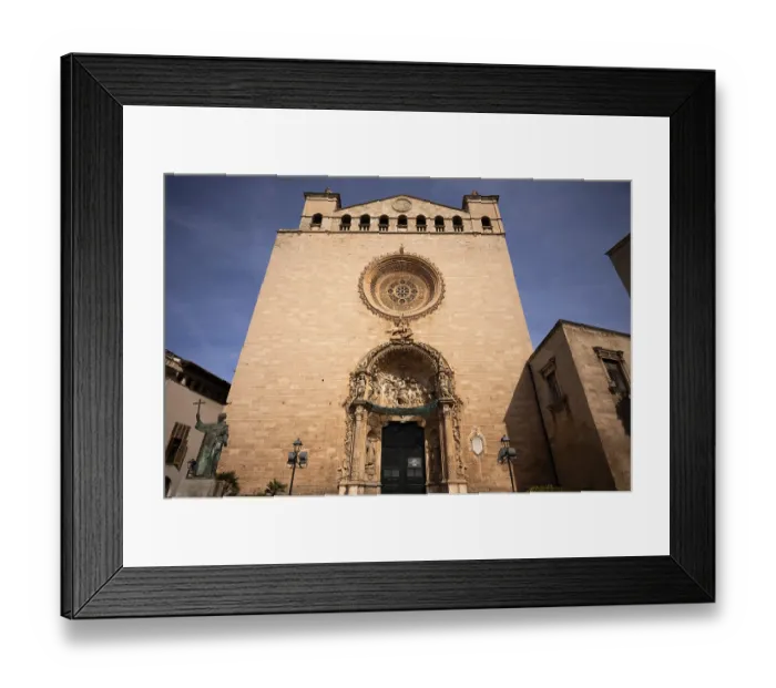 Framed Print : Portal with tympanum, Basilica of the Monastery of Sant Francesc
