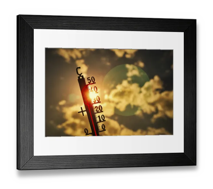 Framed Print : Symbolic image heat, heat wave Framed Print : Symbolic image heat, heat wave