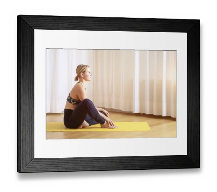Framed Print : An image of a young woman doing yoga relax position