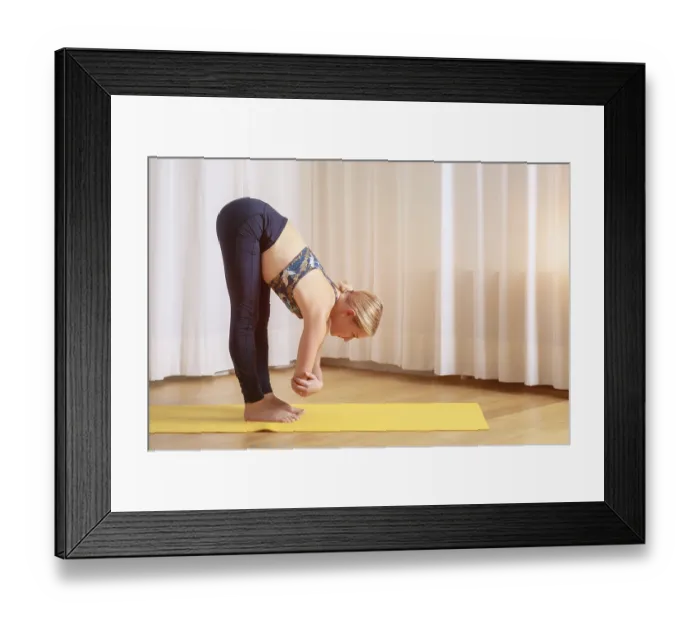 Framed Print : An image of a young woman doing yoga relax position