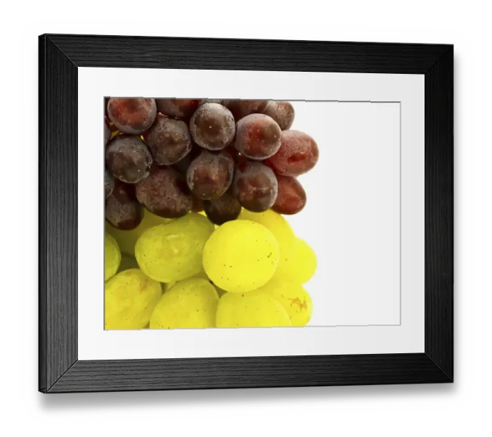 Framed Print : Photo Of The Green And Red Grape Against The White Background