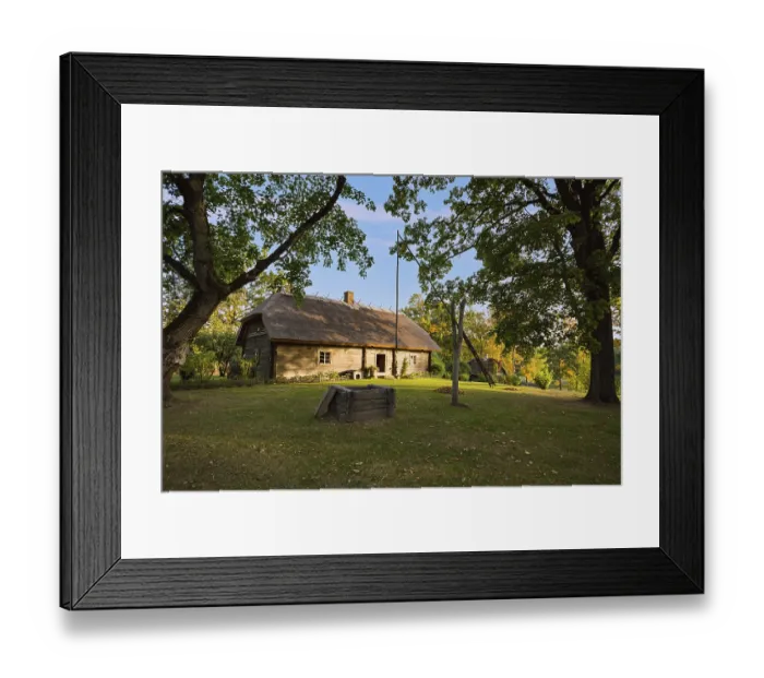 Framed Print : Old wooden house in the rural area Latvia Framed Print : Old wooden house in the rural area Latvia