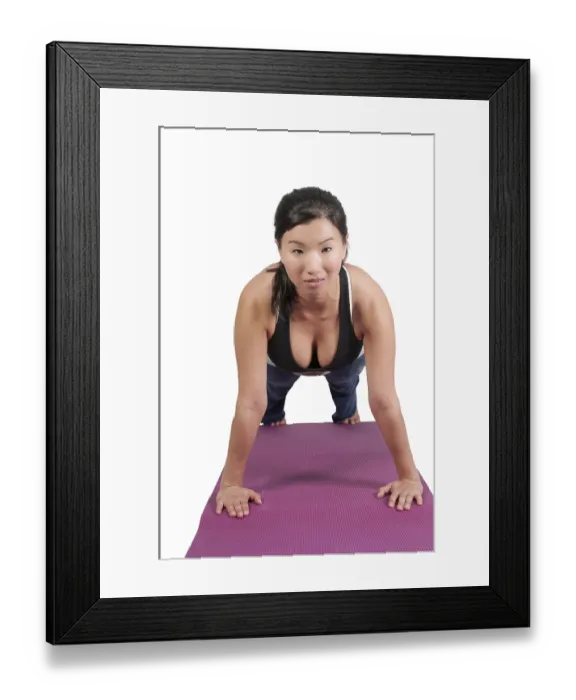 Framed Print : Beautiful Asian woman doing her Yoga execises