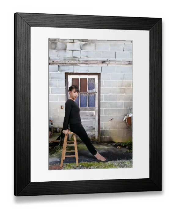 Framed Print : Beautiful young attractive woman modeling a pose