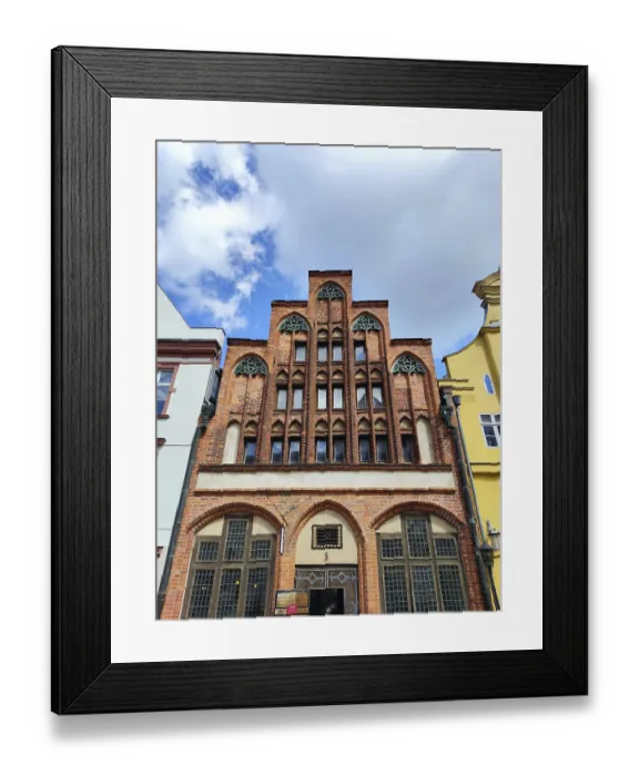 Framed Print : Historic house with stepped gable in Stralsund Framed Print : Historic house with stepped gable in Stralsund